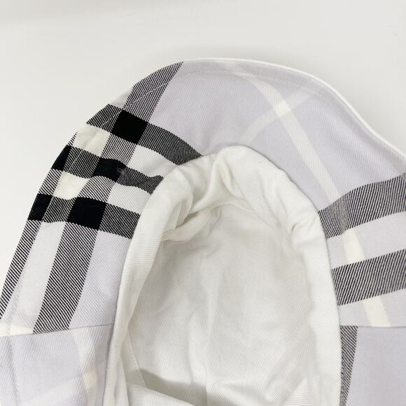Burberry Reversible Bucket Hat Nova Check White Lilac Purple Black Cotton Womens